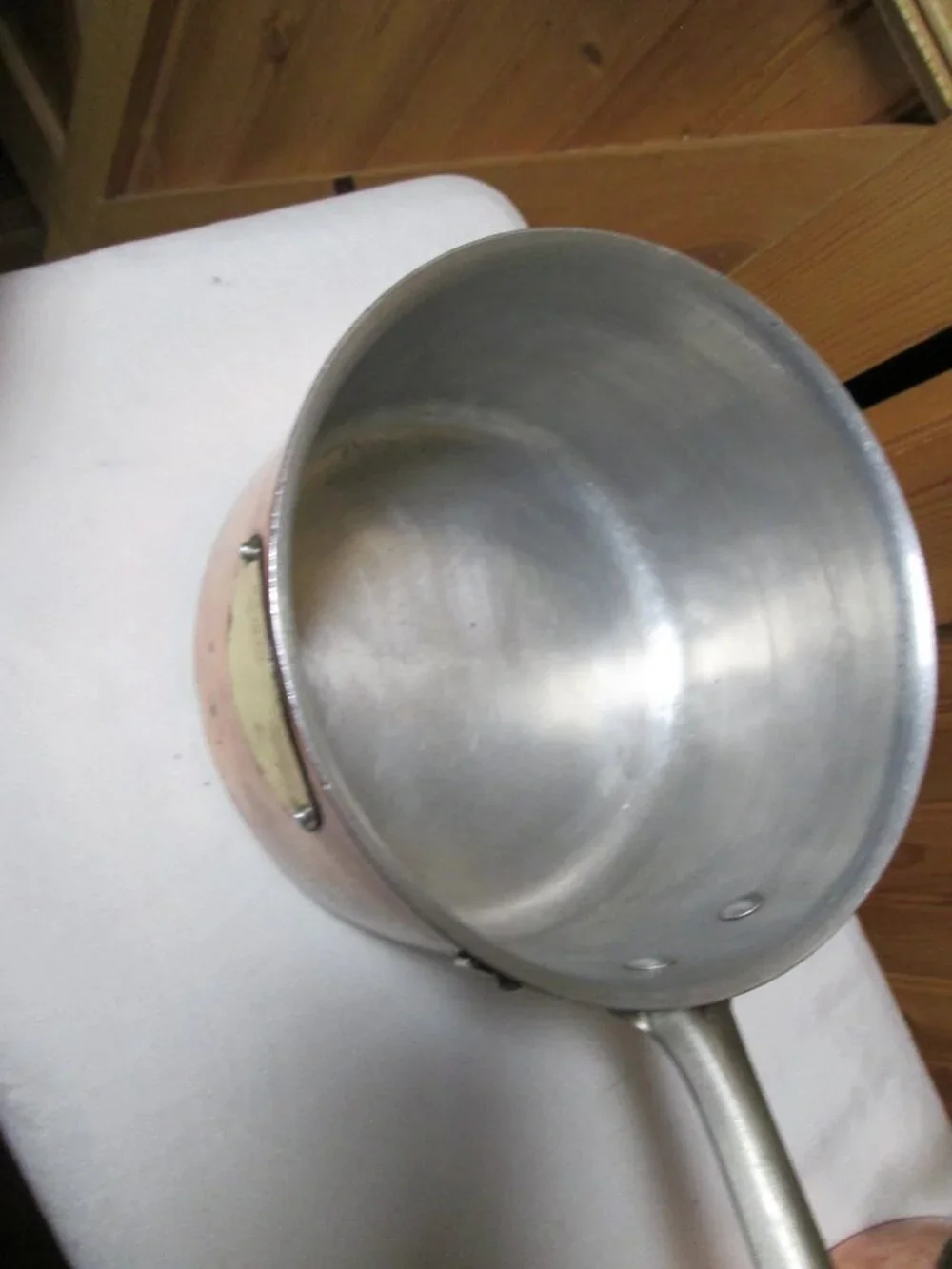Vtg copper md/ France 4 pc Pots pans De-la Cuisine Dutch oven lid 2 qt pan n lid